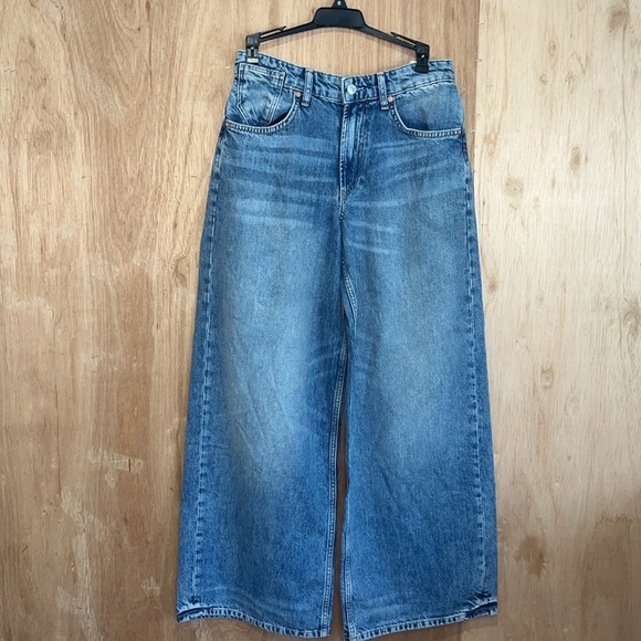 FREE PEOPLE WE THE FREE Waterfalls Baggy Wide Leg Jeans, 25 S - Picture 3 of 15